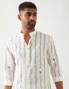 KEVIN VINE KURTA SET - WHITE view 5