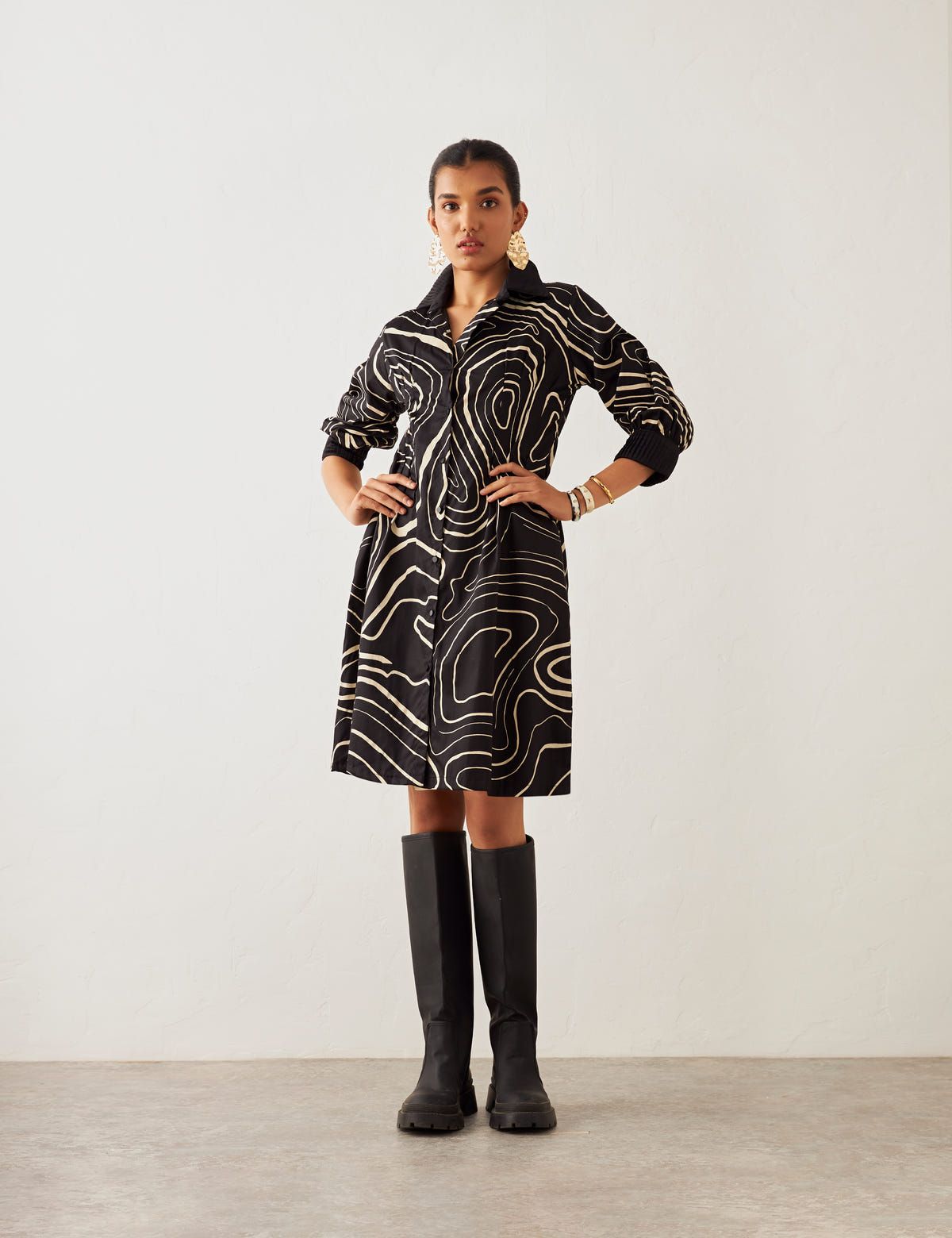 LISA DRESS - BLACK TOPO - image 1