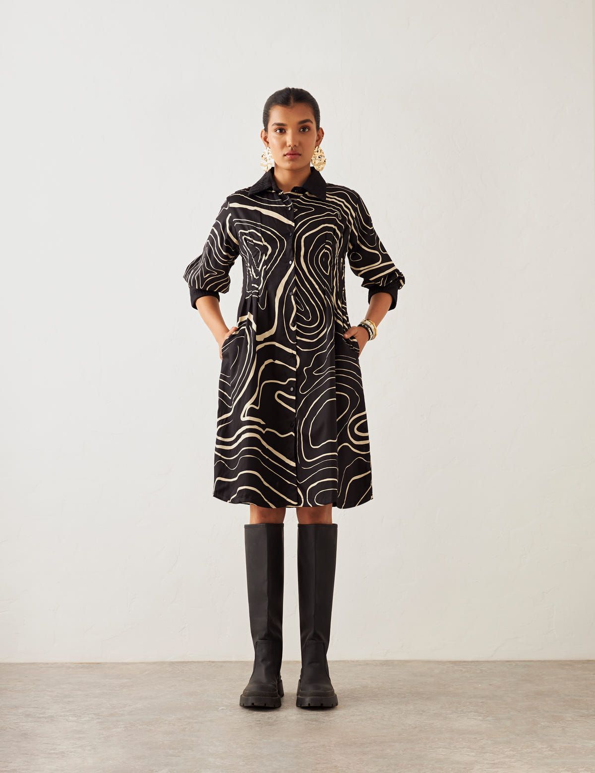 LISA DRESS - BLACK TOPO - image 2