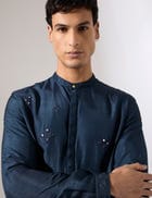 Steven Hand Embroidered Kurta Set - Navy view 1