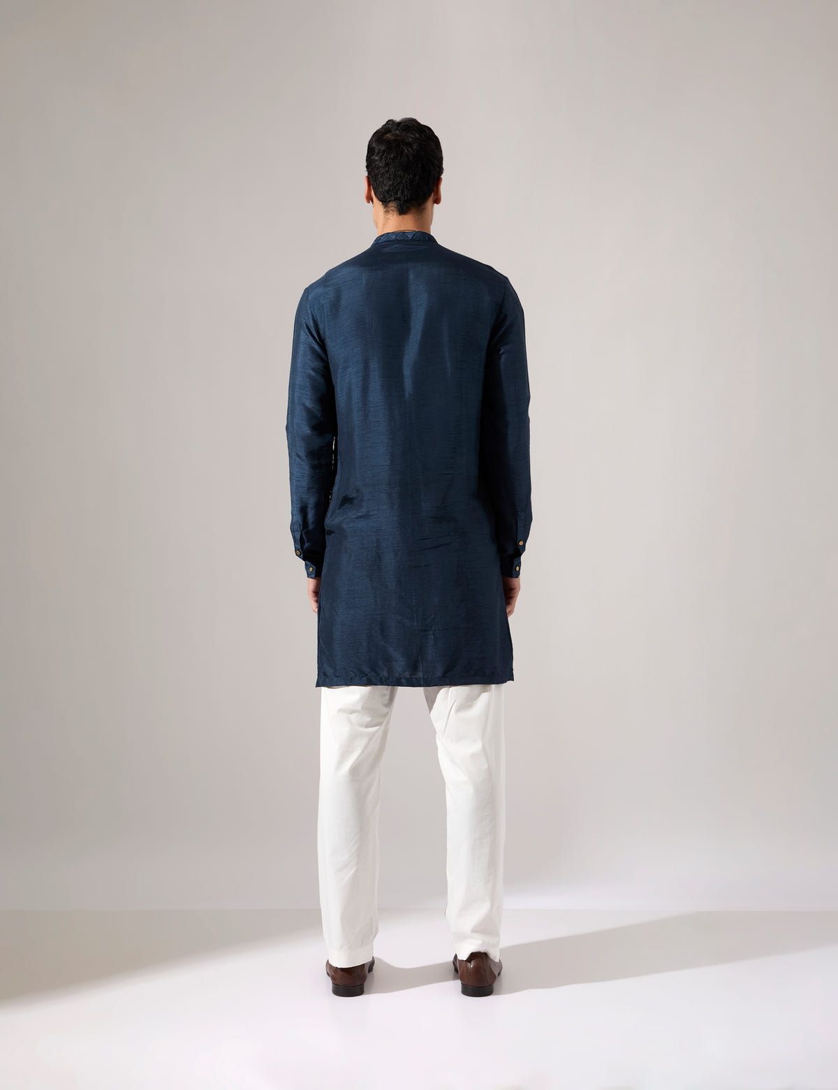 Steven Hand Embroidered Kurta Set - Navy - image 4