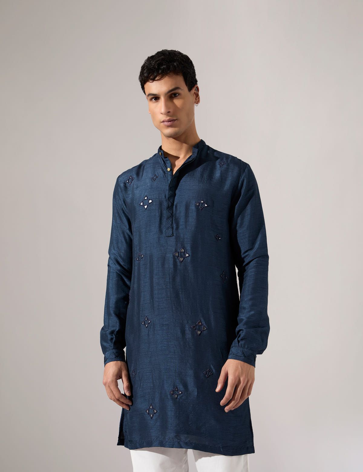 Steven Hand Embroidered Kurta Set - Navy - image 5