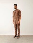 SIMO BALANCE KURTA SET - BROWN view 4