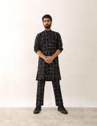 NAKUL TETRIS KURTA SET - BLACK view 1
