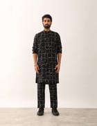 NAKUL TETRIS KURTA SET - BLACK view 2