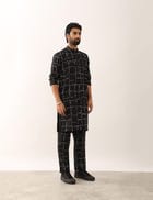 NAKUL TETRIS KURTA SET - BLACK view 3