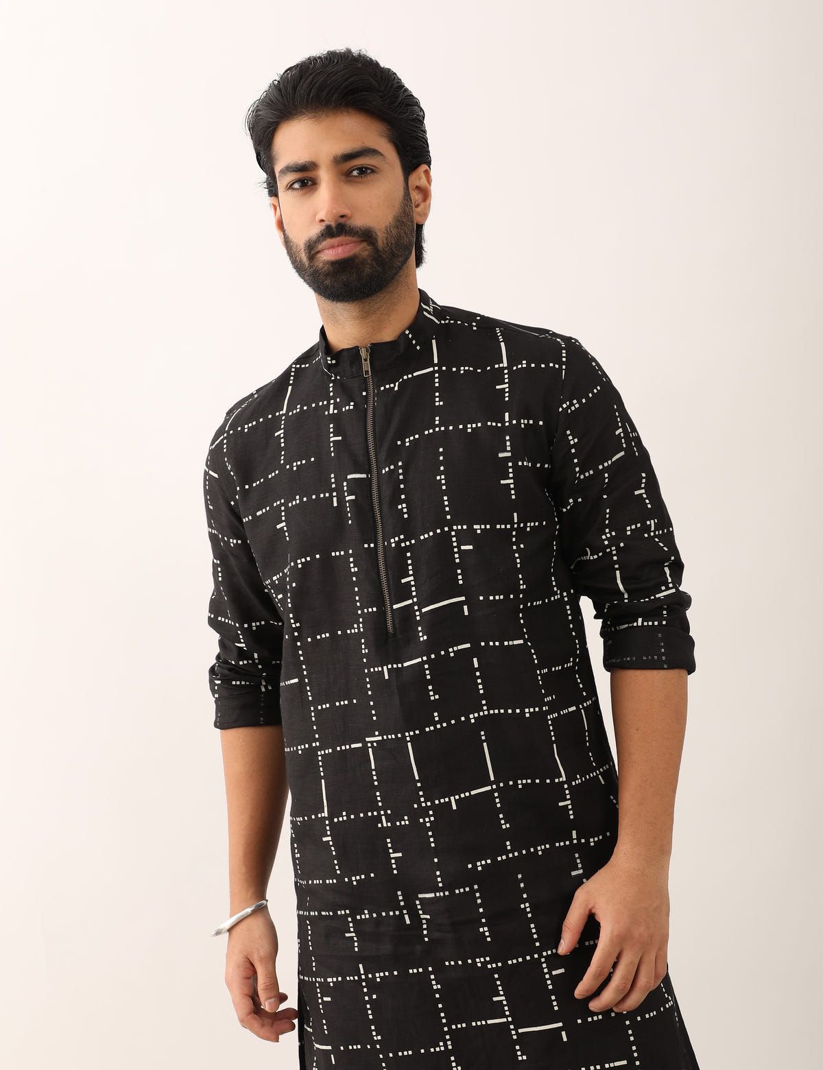 NAKUL TETRIS KURTA SET - BLACK - image 5