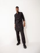 ZANDER BLOT KURTA SET- BLACK view 1