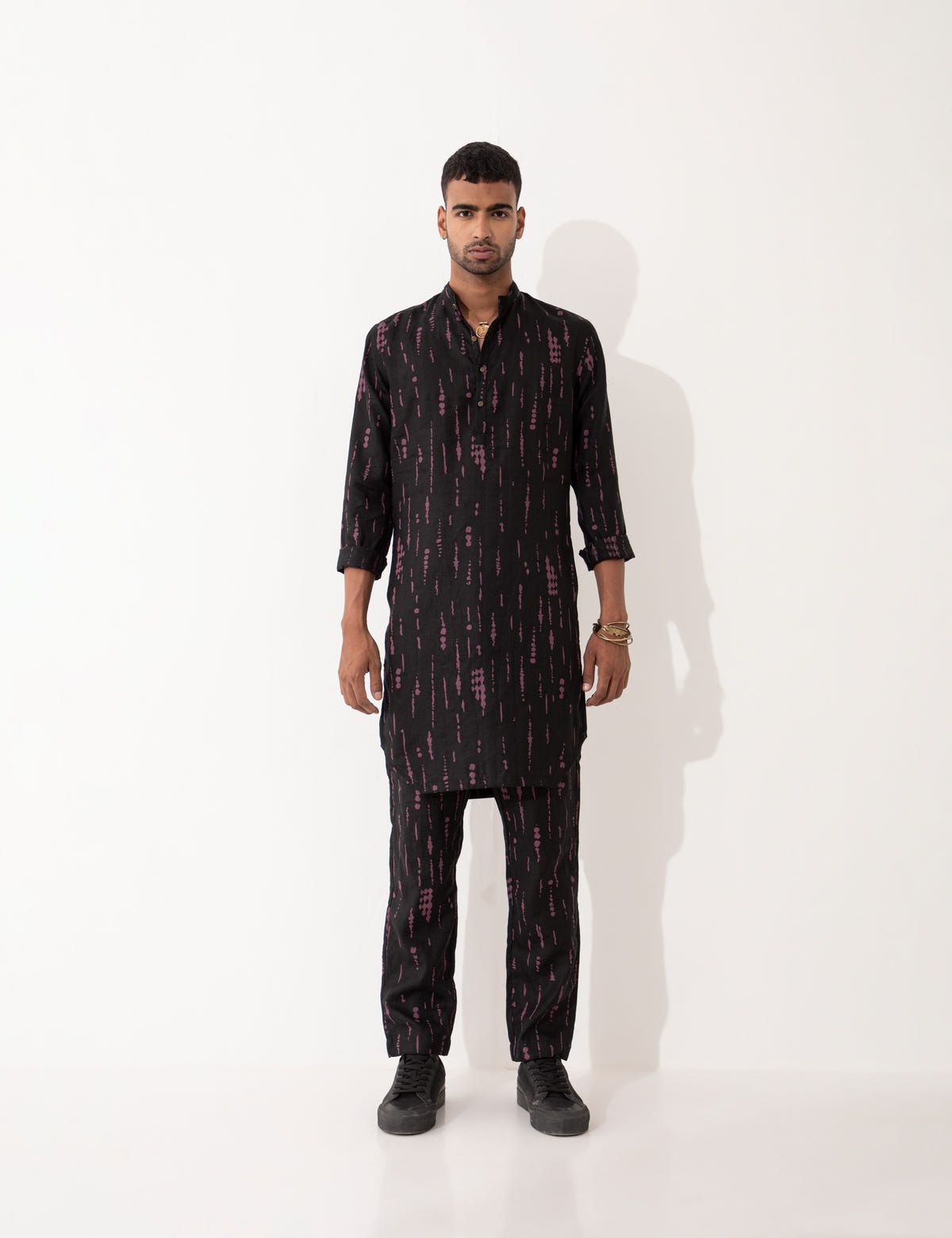 ZANDER BLOT KURTA SET- BLACK - image 2