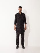ZANDER BLOT KURTA SET- BLACK view 2