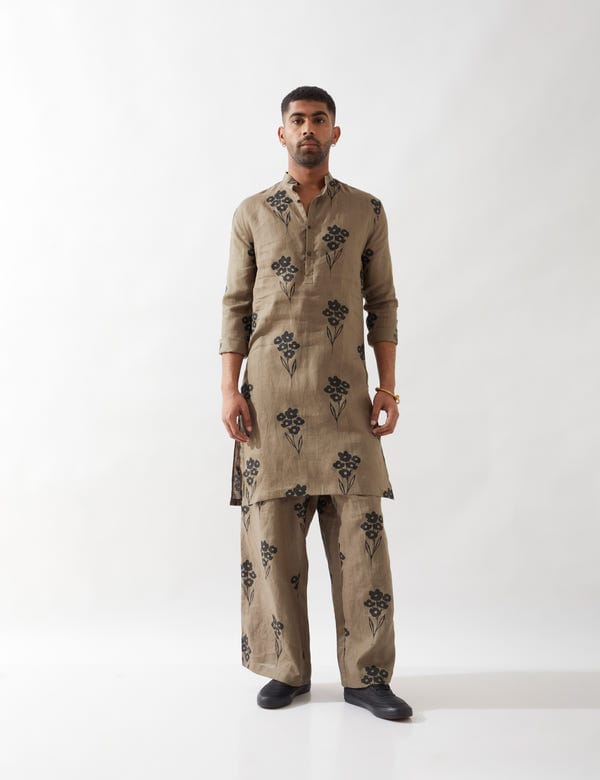 SON OF A NOBLE - SNOB — ZAYN FARM KURTA - OLIVE