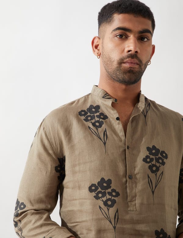 SON OF A NOBLE - SNOB — ZAYN FARM KURTA - OLIVE