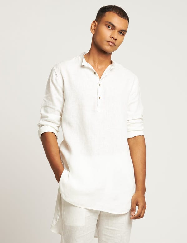 SON OF A NOBLE - SNOB — AMBAR KURTA - WHITE