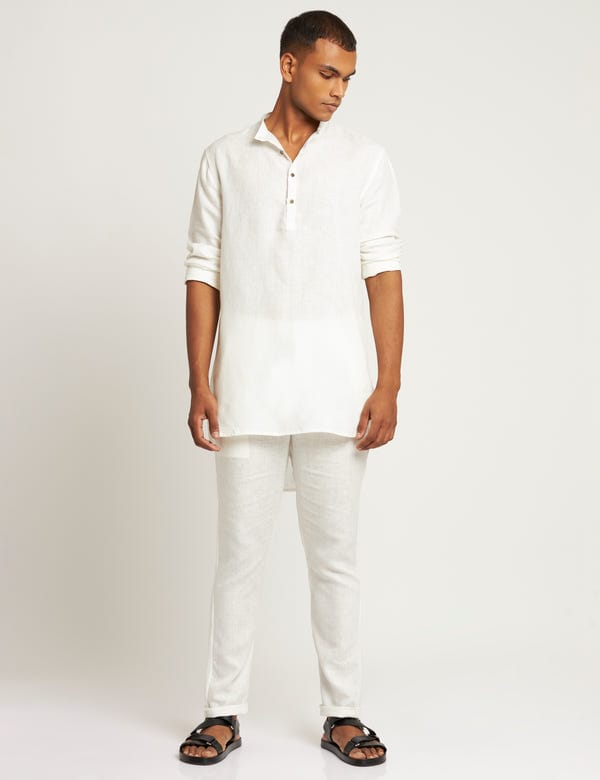 SON OF A NOBLE - SNOB — AMBAR KURTA - WHITE