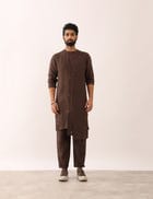 AYUSH KURTA SET - BROWN view 1