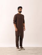 AYUSH KURTA SET - BROWN view 2