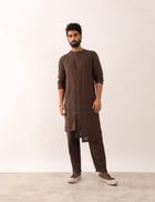 AYUSH KURTA SET - BROWN view 5