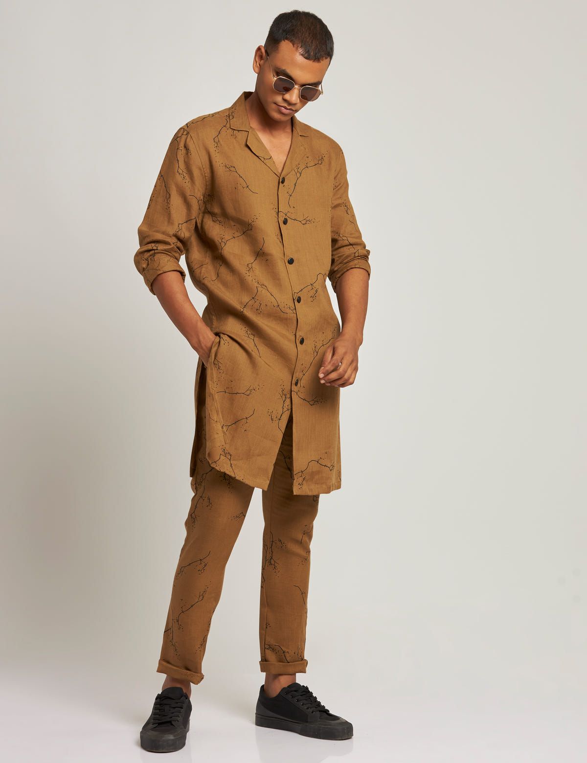 ATTUR KURTA TWIGS - GOLDEN BROWN - image 4
