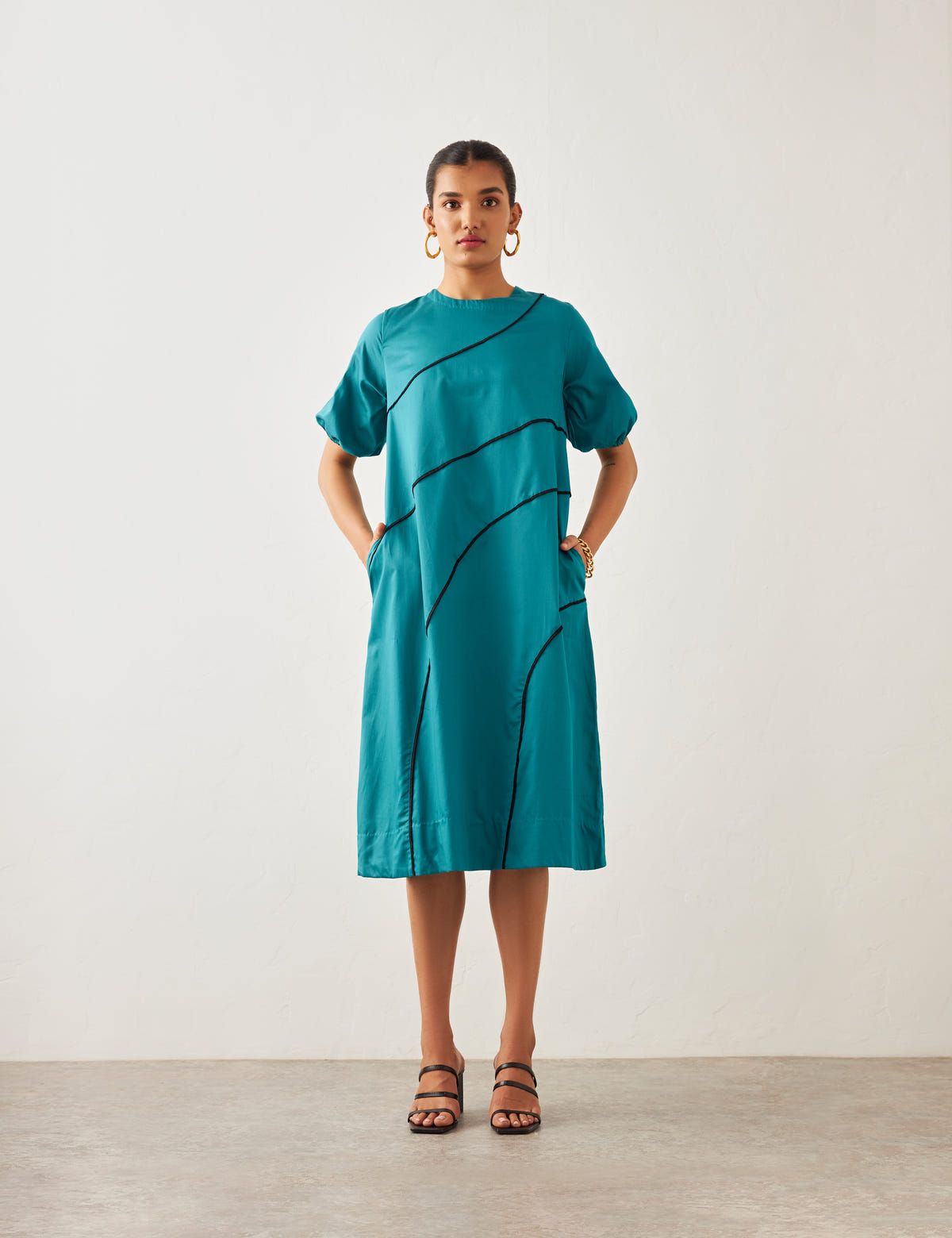 CHELSEA DRESS - TEAL - image 1