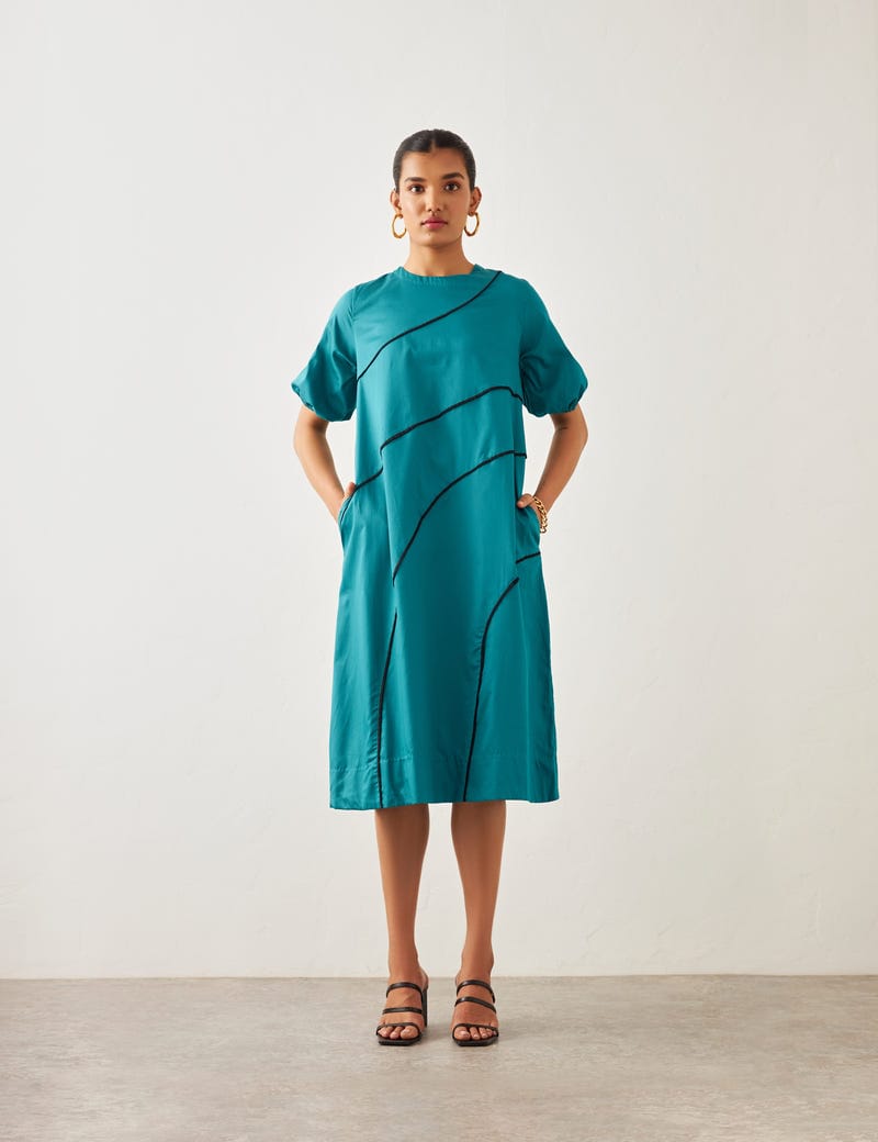 CHELSEA DRESS - TEAL