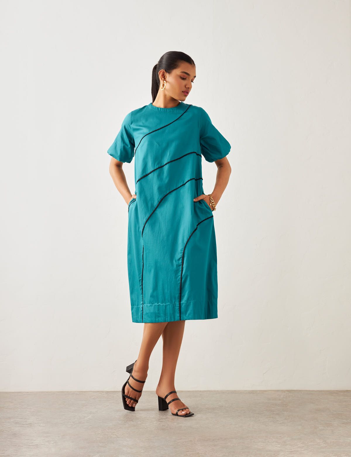 CHELSEA DRESS - TEAL - image 5