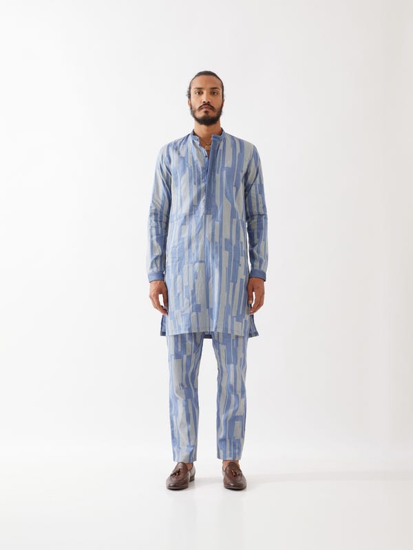 SON OF A NOBLE - SNOB — VINCENT SPACES KURTA - BLUE