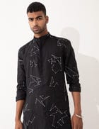 EVANS DOT TO DOT KURTA SET- BLACK view 1