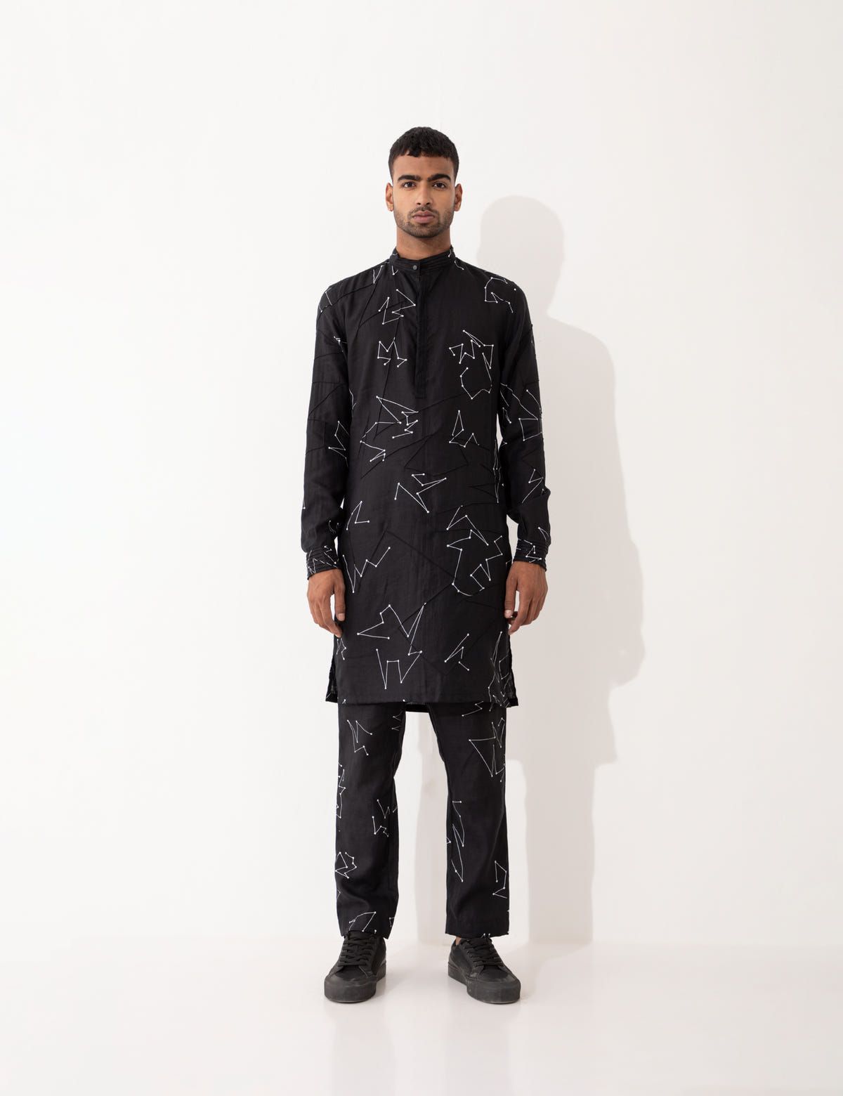 EVANS DOT TO DOT KURTA SET- BLACK - image 2