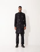 EVANS DOT TO DOT KURTA SET- BLACK view 2