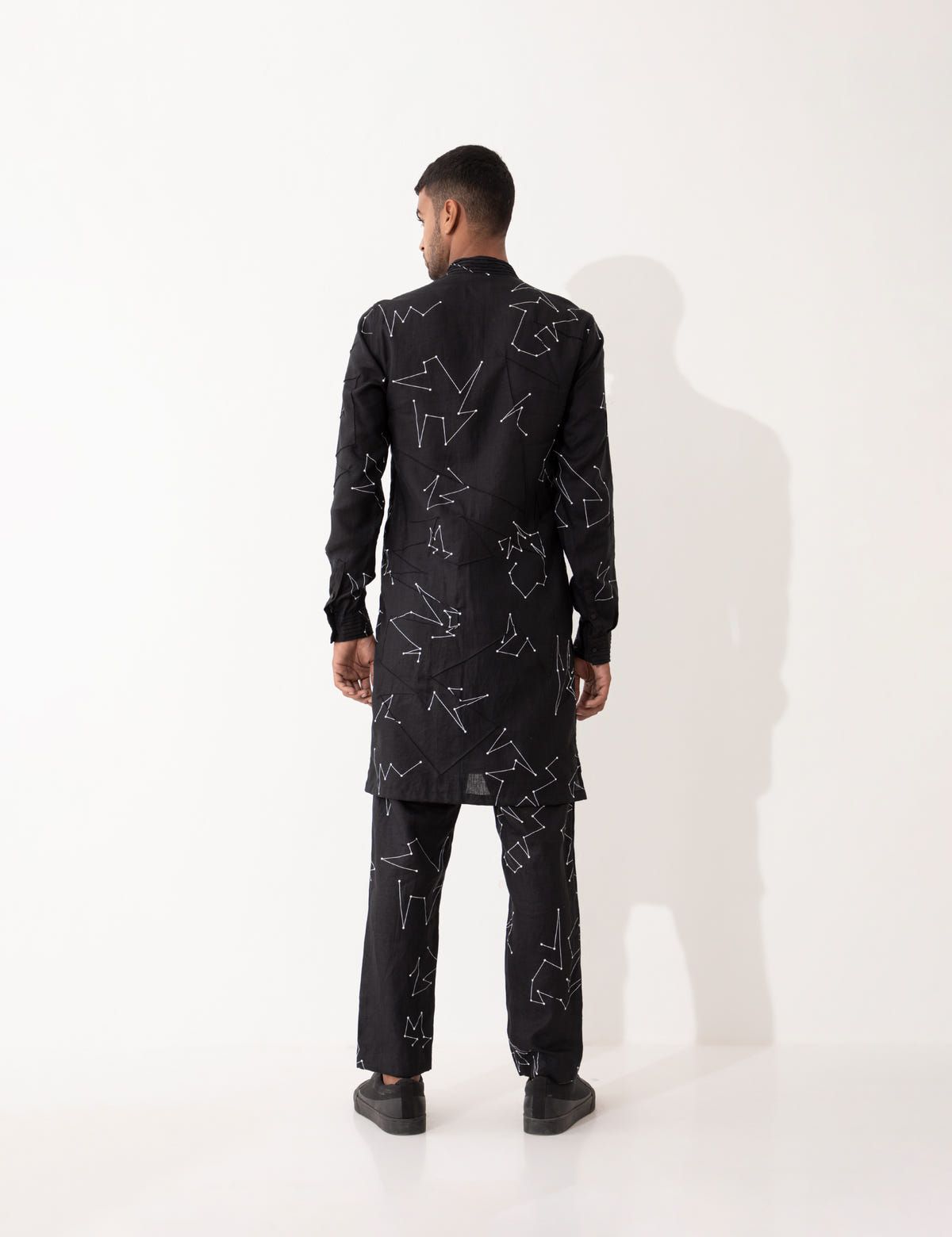 EVANS DOT TO DOT KURTA SET- BLACK - image 4