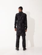 EVANS DOT TO DOT KURTA SET- BLACK view 4