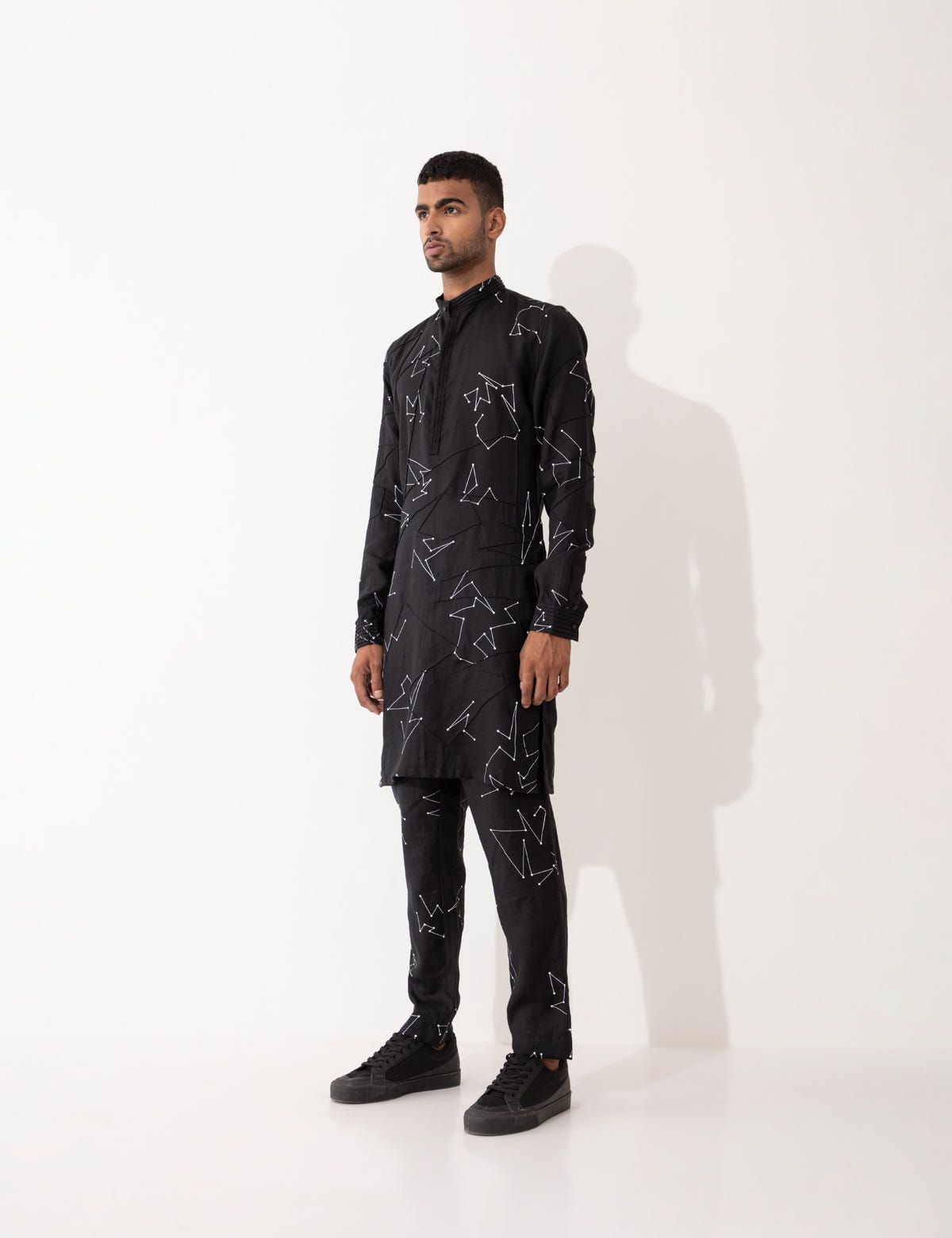 EVANS DOT TO DOT KURTA SET- BLACK - image 5