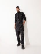 EVANS DOT TO DOT KURTA SET- BLACK view 6