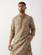 AIDEN PATHWAY KURTA SET - OLIVE view 5