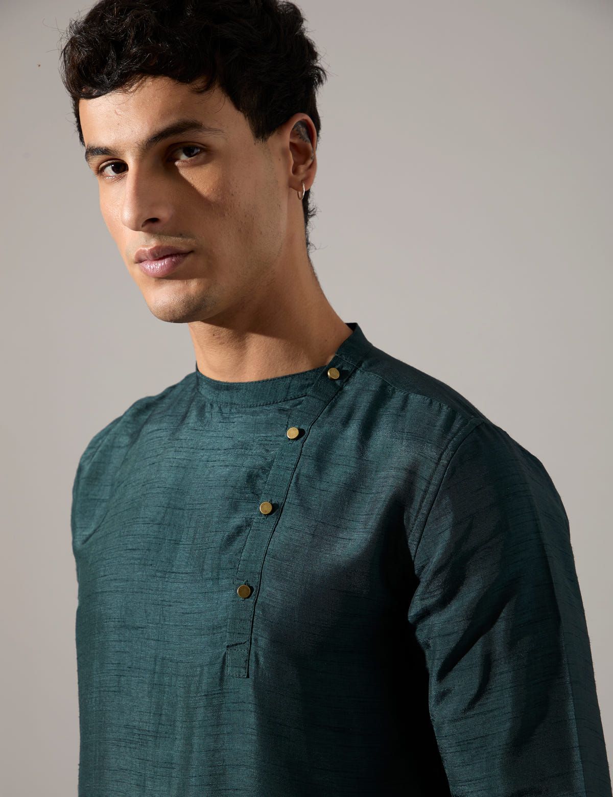 Fisher Asymmetric Kurta Set - Forest - image 1