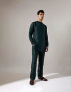 Fisher Asymmetric Kurta Set - Forest view 3