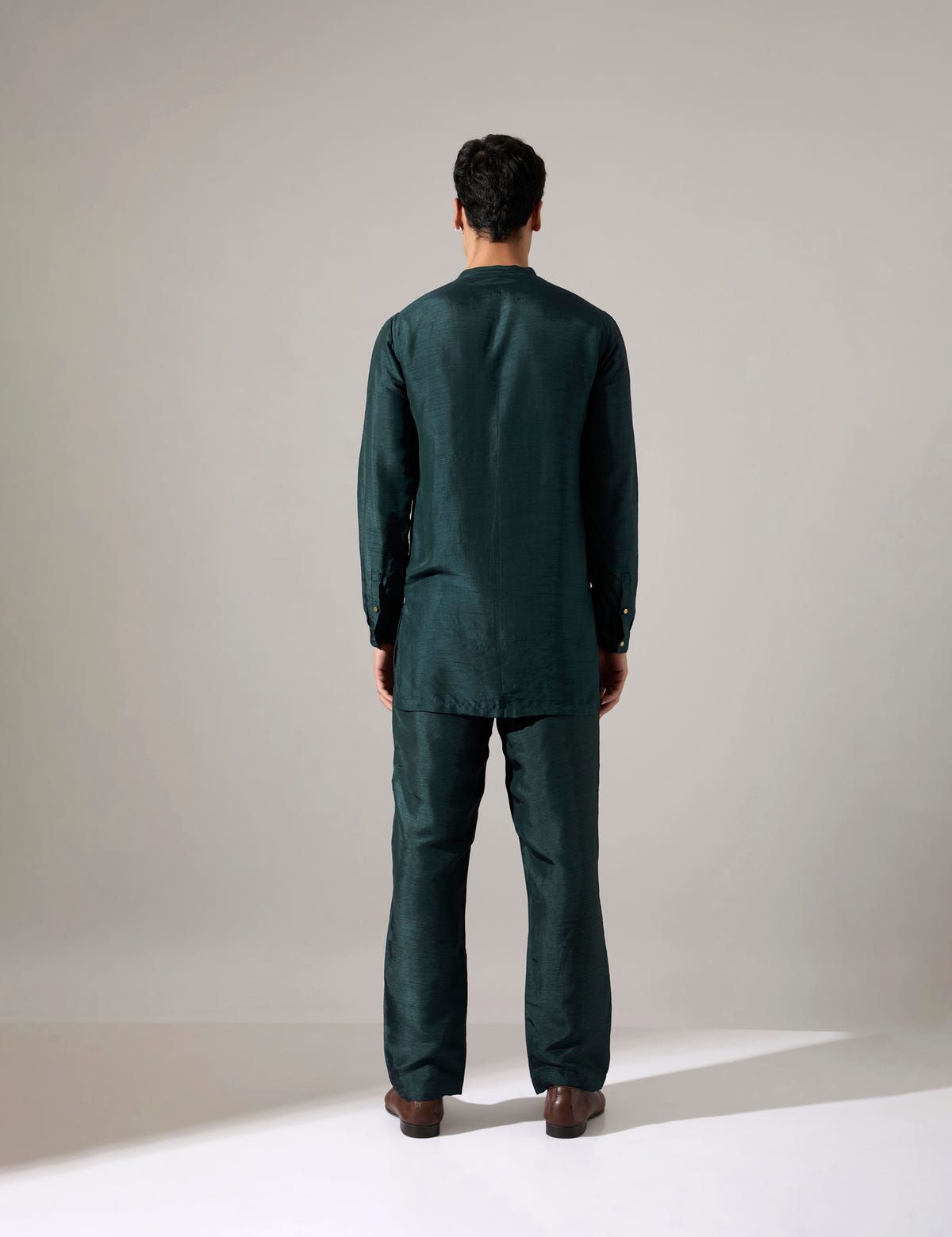 Fisher Asymmetric Kurta Set - Forest - image 5