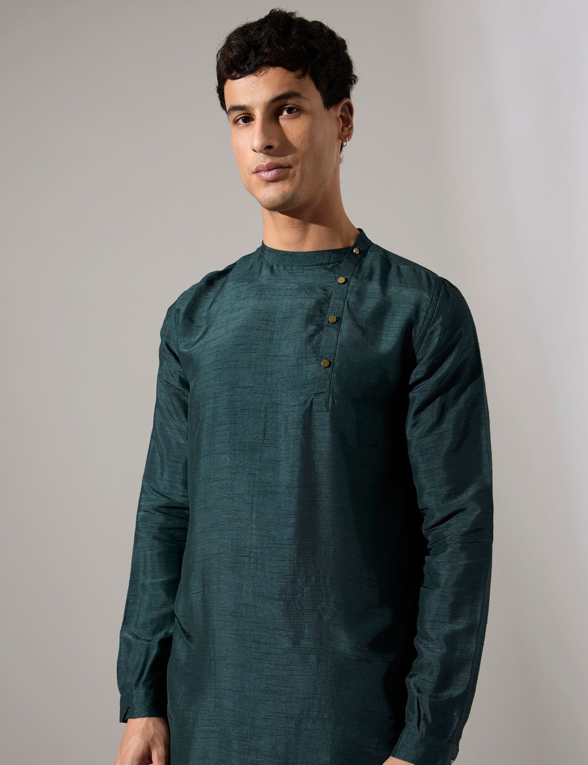 Fisher Asymmetric Kurta Set - Forest - image 6