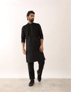 NAKSH KURTA - BLACK view 5