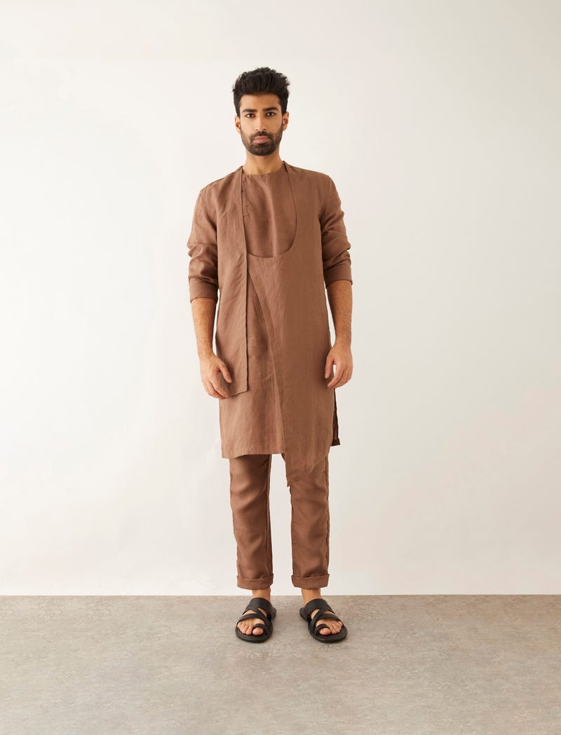 YAM KURTA SET - BROWN