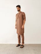 YAM KURTA SET - BROWN view 2