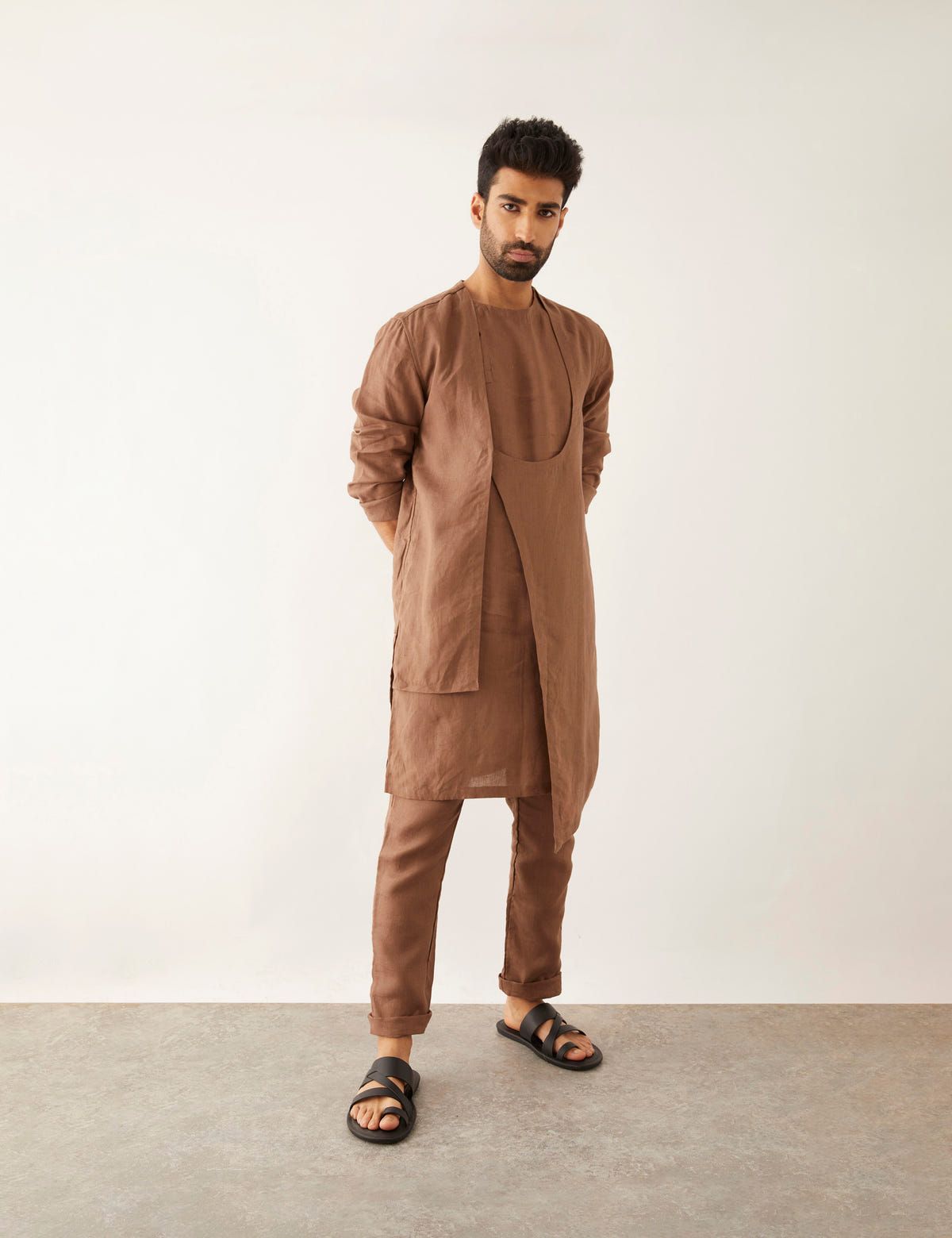 YAM KURTA SET - BROWN - image 4