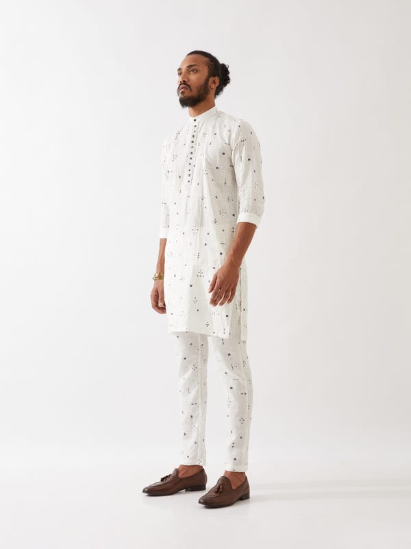 SON OF A NOBLE - SNOB — DIEGO ELEMENTS KURTA  - WHITE