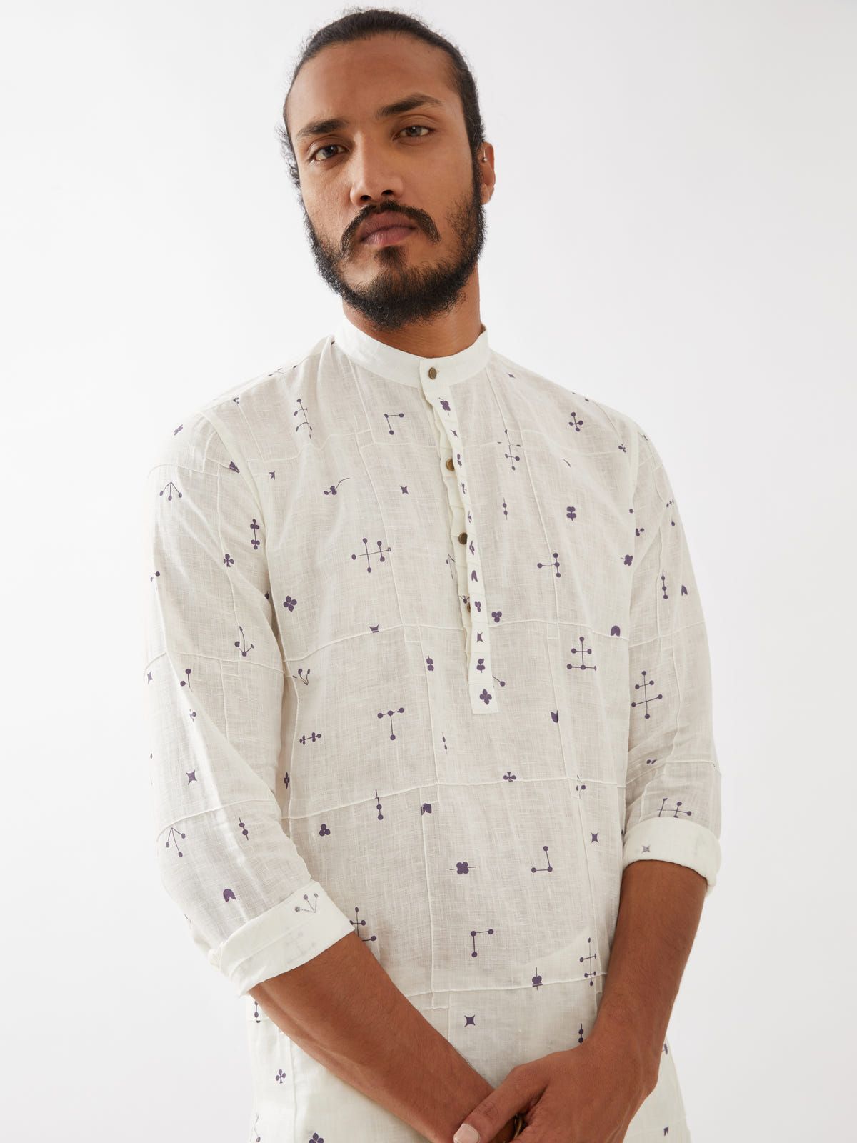 DIEGO ELEMENTS KURTA  - WHITE - image 4