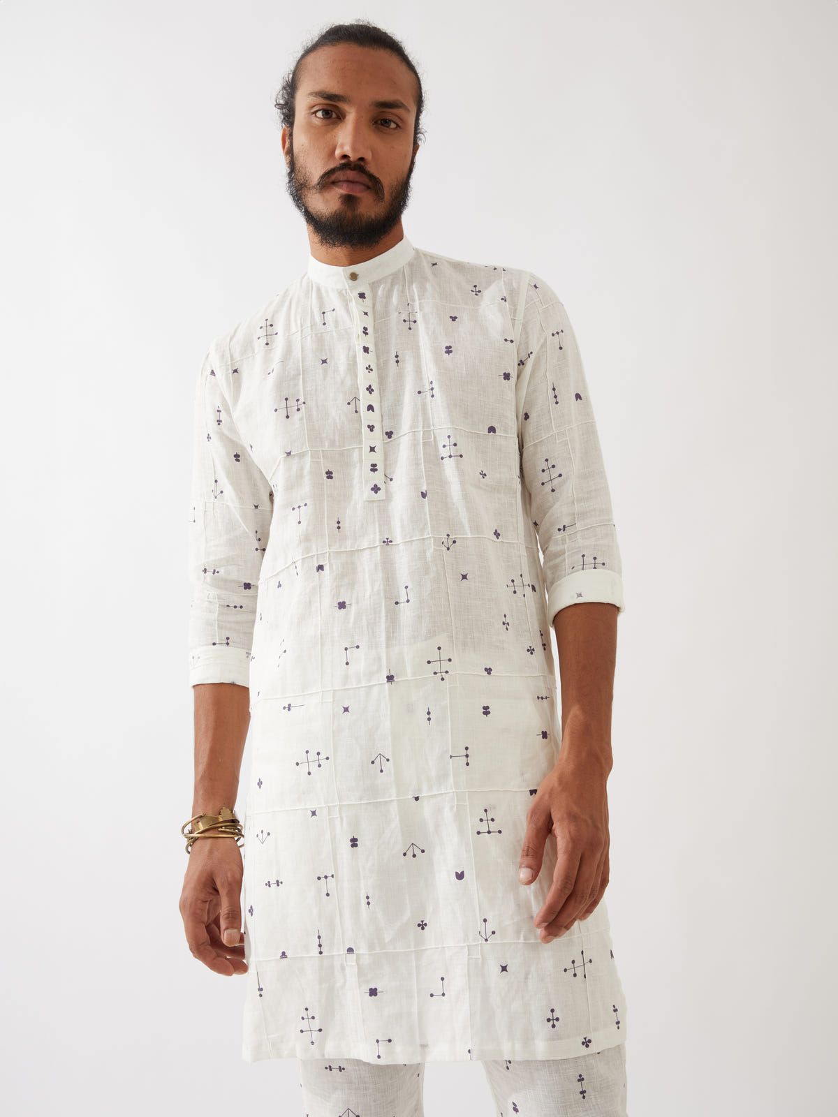 DIEGO ELEMENTS KURTA  - WHITE - image 5