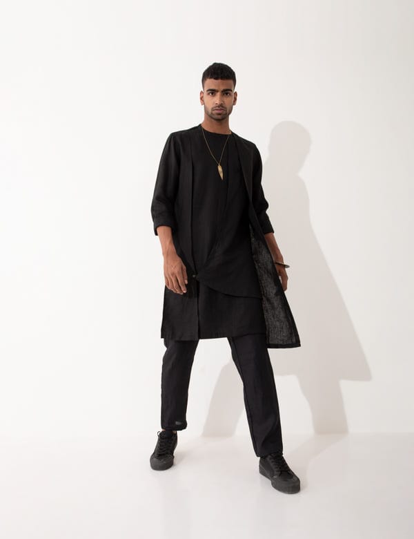 SON OF A NOBLE - SNOB — NIERO KURTA - BLACK