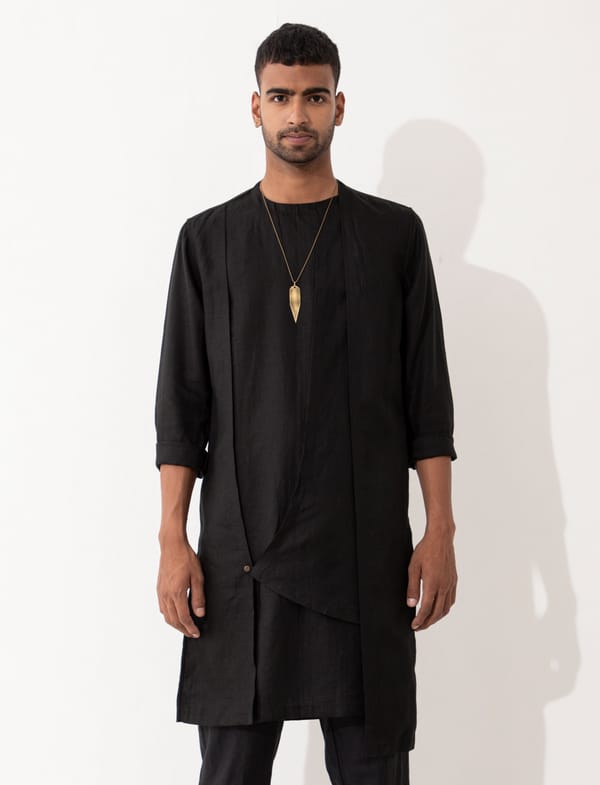 SON OF A NOBLE - SNOB — NIERO KURTA - BLACK