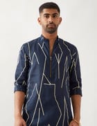 RORY METAL KURTA - NAVY view 2
