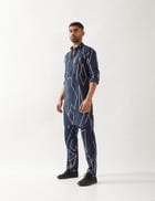 RORY METAL KURTA - NAVY view 3