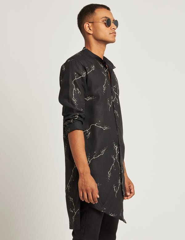 SON OF A NOBLE - SNOB — GURUNG - KURTA - TWIGS- BLACK